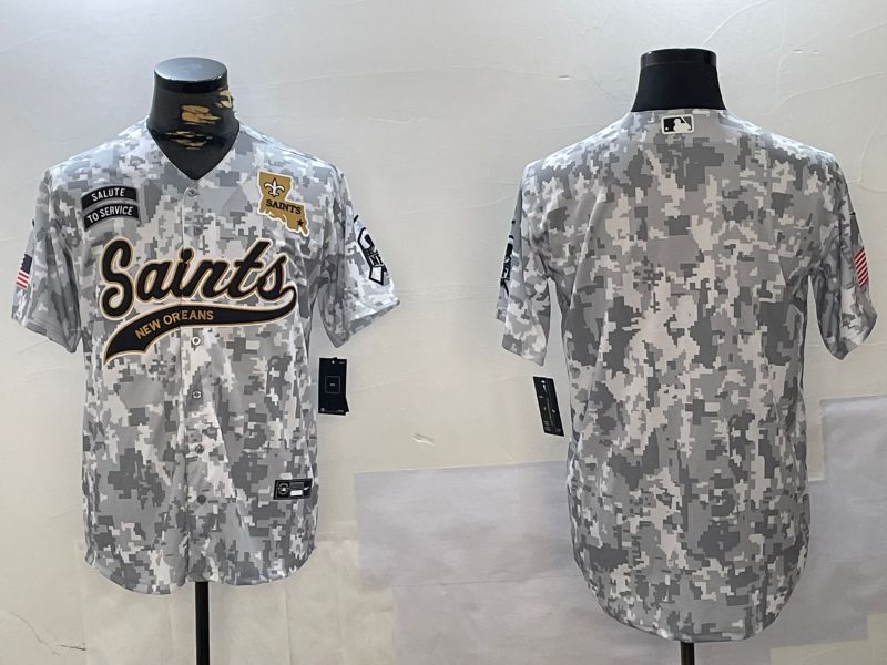 Men New Orleans Saints Blank Nike Arctic Camo 2024 Salute to Service Limited NFL Jersey style 1